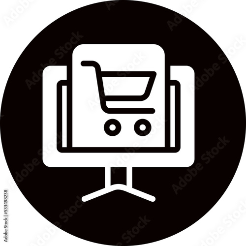 shopping cart glyph icon