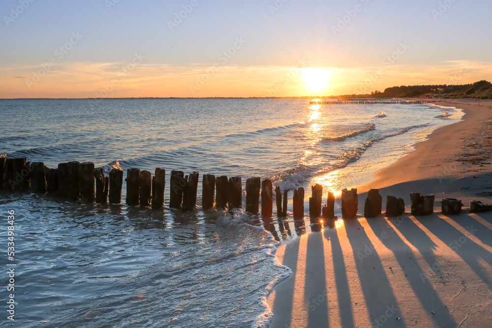 Awesome sunset at the Ile of Moen, Denmark, Europe