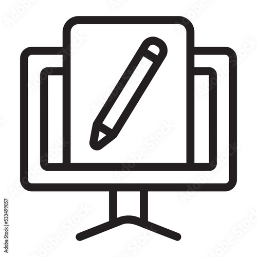 blogging line icon