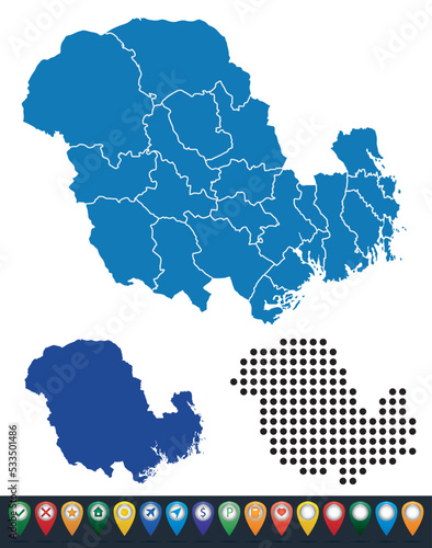 Set maps of Vestfold og Telemark region