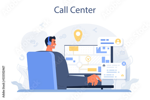 Call center operator. Technical support or customer service. Hotline © inspiring.team