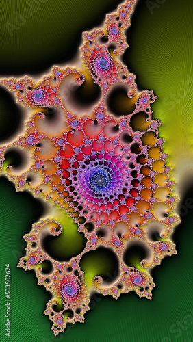 Artistic and imaginative digitally designed abstract 3D fractal background