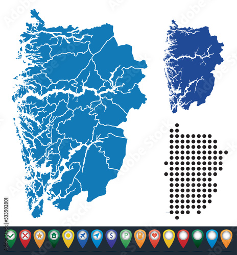 Set maps of  Vestland region