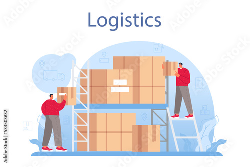 Logistic and delivery service. Idea of transportation and distribution,