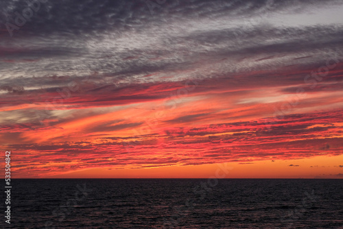 Red fire blood sunset sky cloudscape seascape