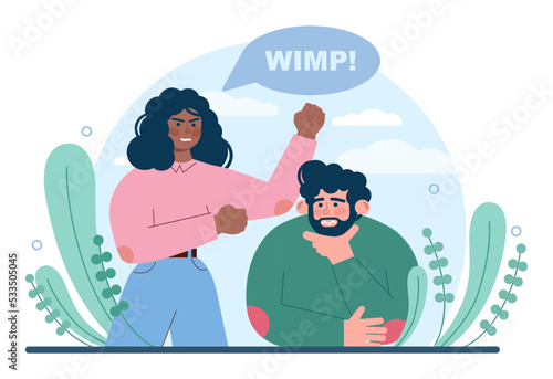 Gender inequality concept. Bias and sexism in workplace or social