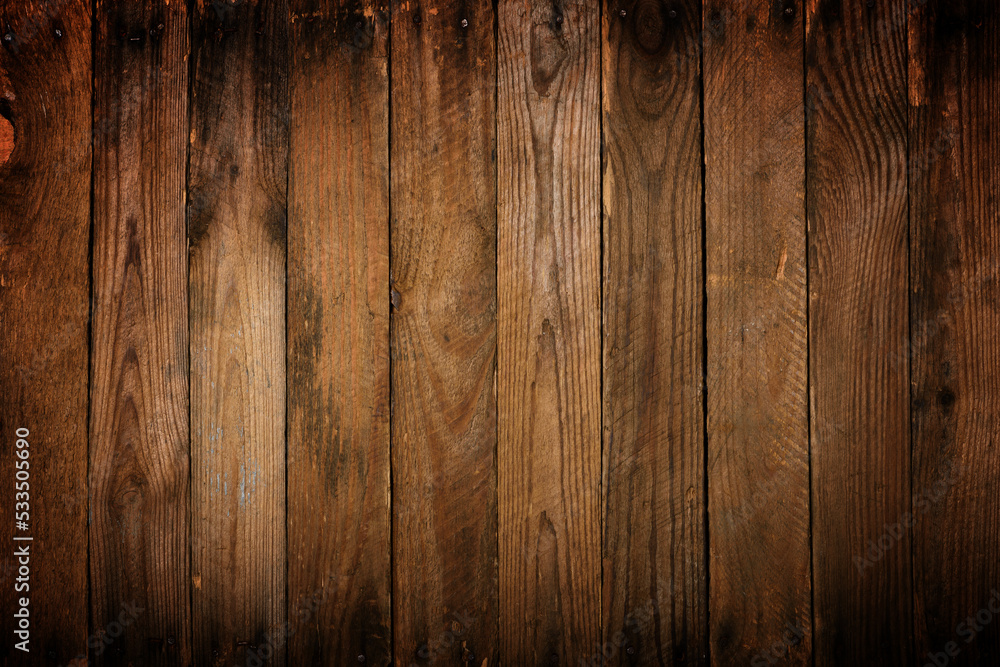 Naklejka premium Dark vintage old wood texture background