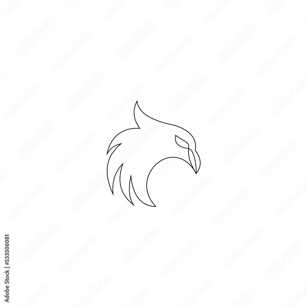 One continuous line drawing of elegant phoenix bird for company logo identity. Business icon concept from animal shape. Trendy single graphic line draw vector design illustration One continuous line drawing of elegant phoenix bird for company logo identity. Business icon concept from animal shape. Trendy single graphic line draw vector design illustration