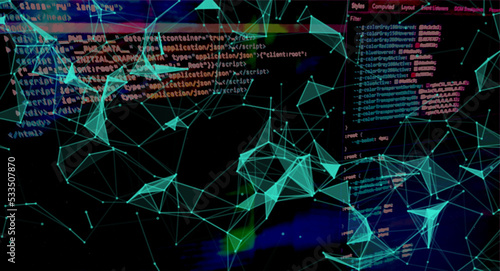 Vector futuristic technology background. Digital network concept. Big data analysis
