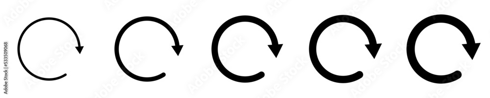 Conjunto de icono de recargar. Concepto de actualización de página web. Volver a a cargar. Ilustración vectorial Conjunto de icono de recargar. Concepto de actualización de página web. Volver a a cargar. Ilustración vectorial