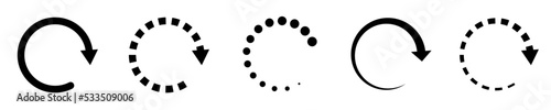 Conjunto de icono de recargar de diferentes estilos. Concepto de actualización de página web. Volver a a cargar. Ilustración vectorial