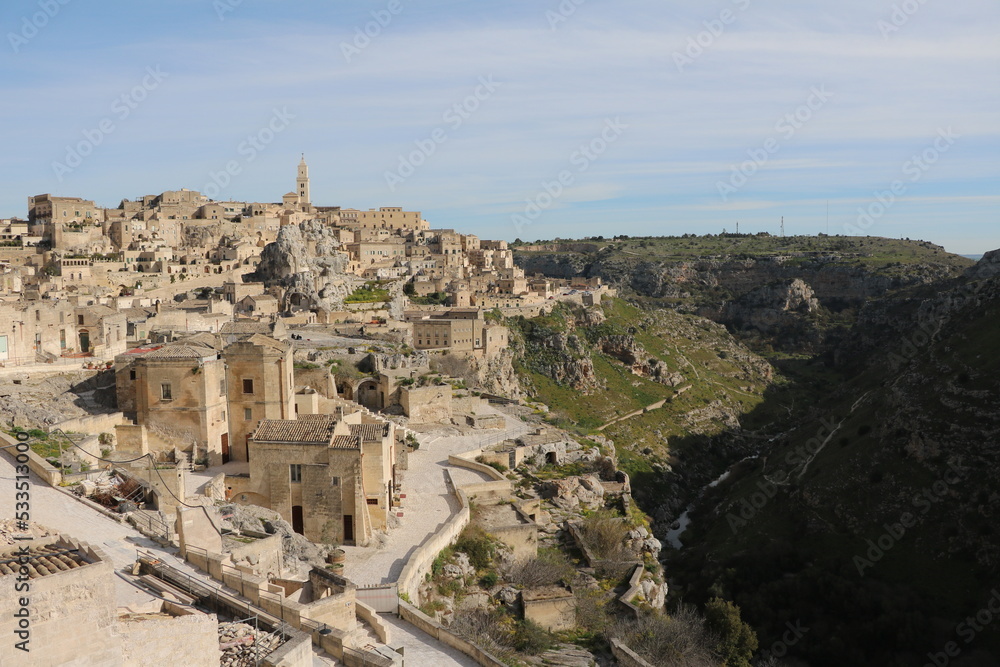 View to the city of Matera, Italy