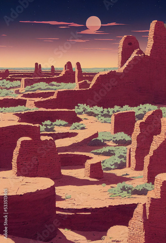 Chaco Canyon National Historic Park Illustration photo