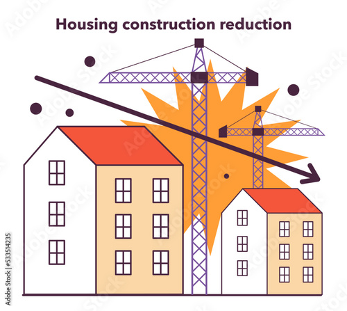 Housing construction reduction as a recession indicator. Estate market
