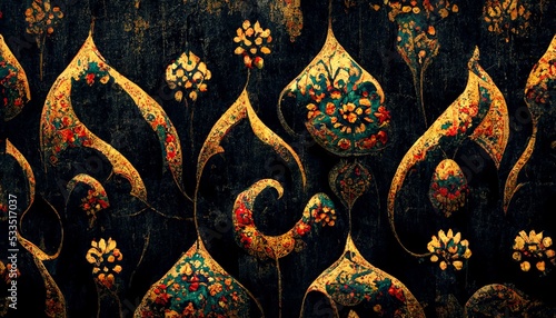 Dark iranian eastern wallpaper texture design photo