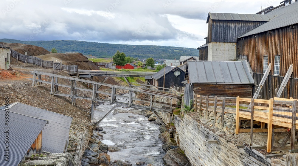 centre ville de la cité minière de Røros en Norvège, patrimoine mondial de l'UNESCO centre ville de la cité minière de Røros en Norvège, patrimoine mondial de l'UNESCO