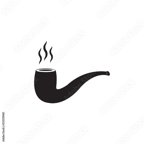 smoking pipe icon logo vector design template