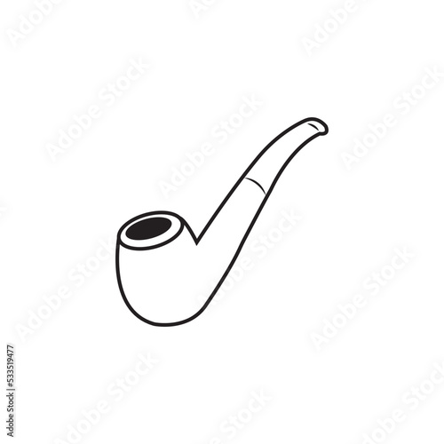smoking pipe icon logo vector design template