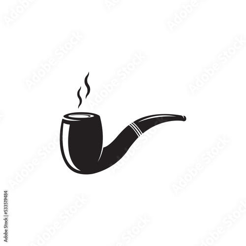 smoking pipe icon logo vector design template