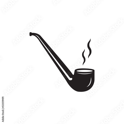 smoking pipe icon logo vector design template