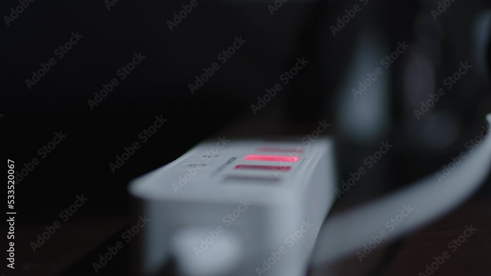 (Slow Morion) Detail placing a USB charging cable in a usb hub to