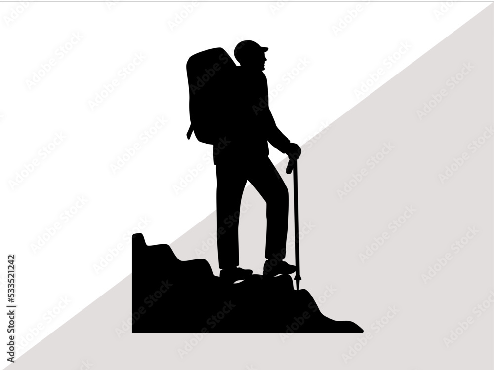 Hike Girl SVG File, Female Hiker Svg, Hiking Svg, Forest Hiking
