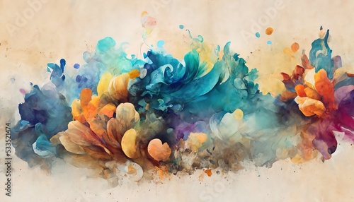 Abstract art background with watercolor stain. 3d rendering. Raster illustration.