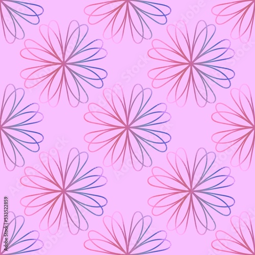 Floral seamless flower and leaves pattern for wrapping paper and clothes print and fabrics and linens and kids © Tetiana