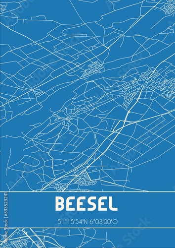 Blueprint of the map of Beesel located in Limburg the Netherlands. photo