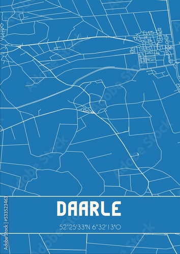 Blueprint of the map of Daarle located in Overijssel the Netherlands. photo