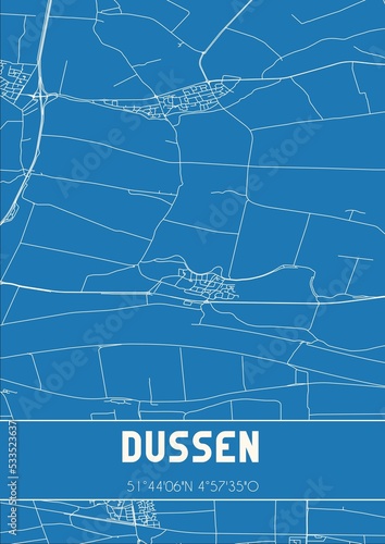 Blueprint of the map of Dussen located in Noord-Brabant the Netherlands. photo