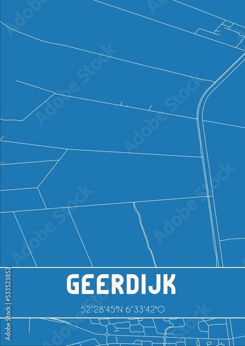 Blueprint of the map of Geerdijk located in Overijssel the Netherlands. photo