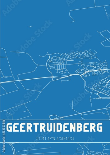 Blueprint of the map of Geertruidenberg located in Noord-Brabant the Netherlands. photo