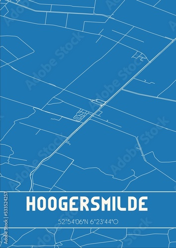 Blueprint of the map of Hoogersmilde located in Drenthe the Netherlands. photo