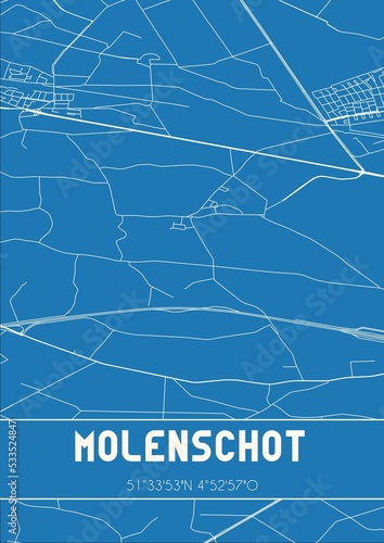 Blueprint of the map of Molenschot located in Noord-Brabant the Netherlands. photo