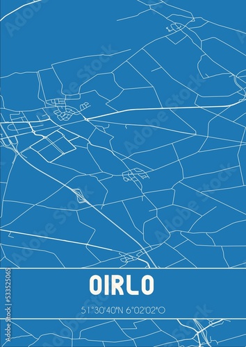 Blueprint of the map of Oirlo located in Limburg the Netherlands. photo