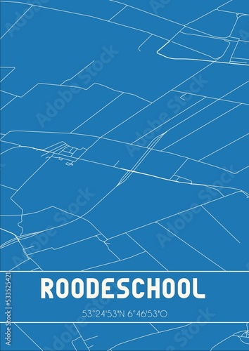 Blueprint of the map of Roodeschool located in Groningen the Netherlands. photo