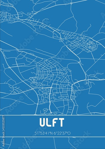 Blueprint of the map of Ulft located in Gelderland the Netherlands. photo