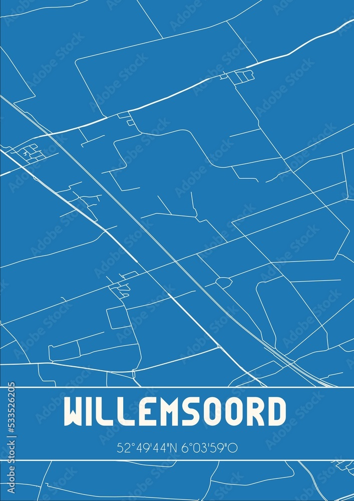 Blueprint of the map of Willemsoord located in Overijssel the Netherlands. Blueprint of the map of Willemsoord located in Overijssel the Netherlands.