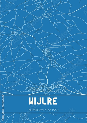 Blueprint of the map of Wijlre located in Limburg the Netherlands. photo