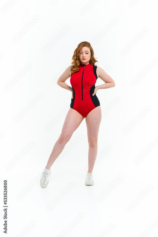 model size posing bodysuit on white background model size posing bodysuit on white background
