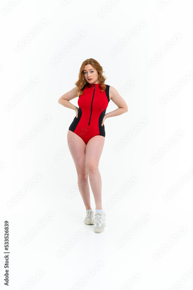 model size posing bodysuit on white background model size posing bodysuit on white background