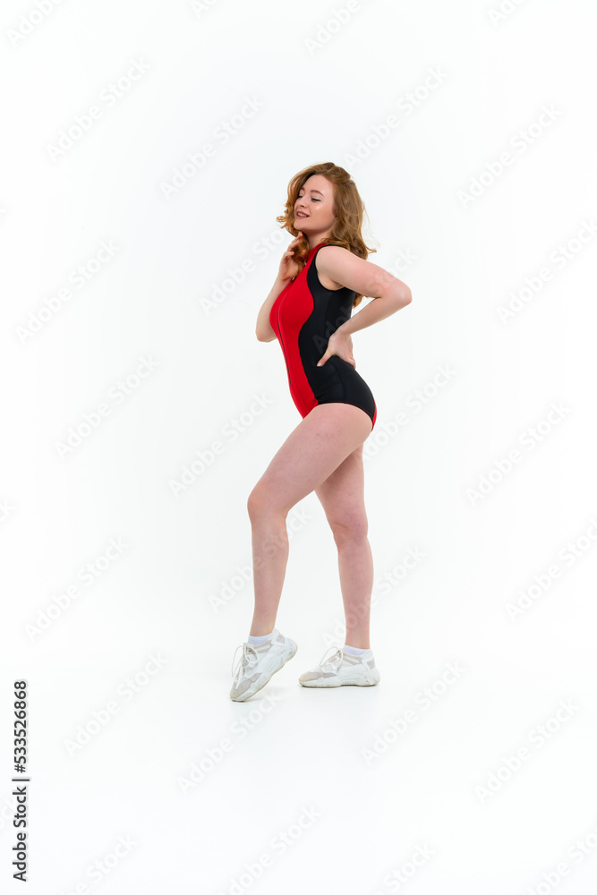 model size posing bodysuit on white background model size posing bodysuit on white background