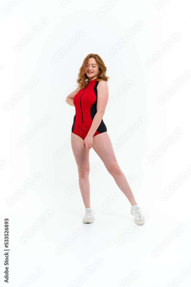 model size posing bodysuit on white background model size posing bodysuit on white background