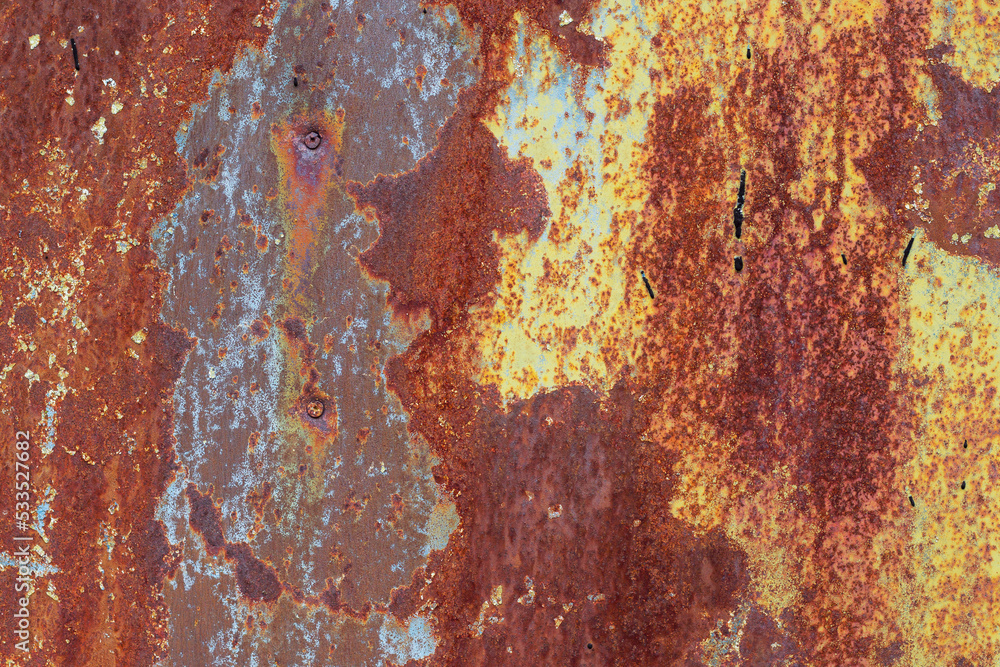 colorful rusty metal background with old wall colorful rusty metal background with old wall