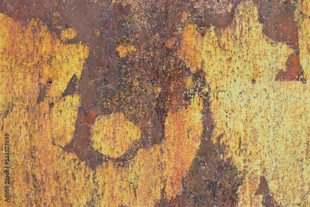 rusty metal background with monster silhouette rusty metal background with monster silhouette