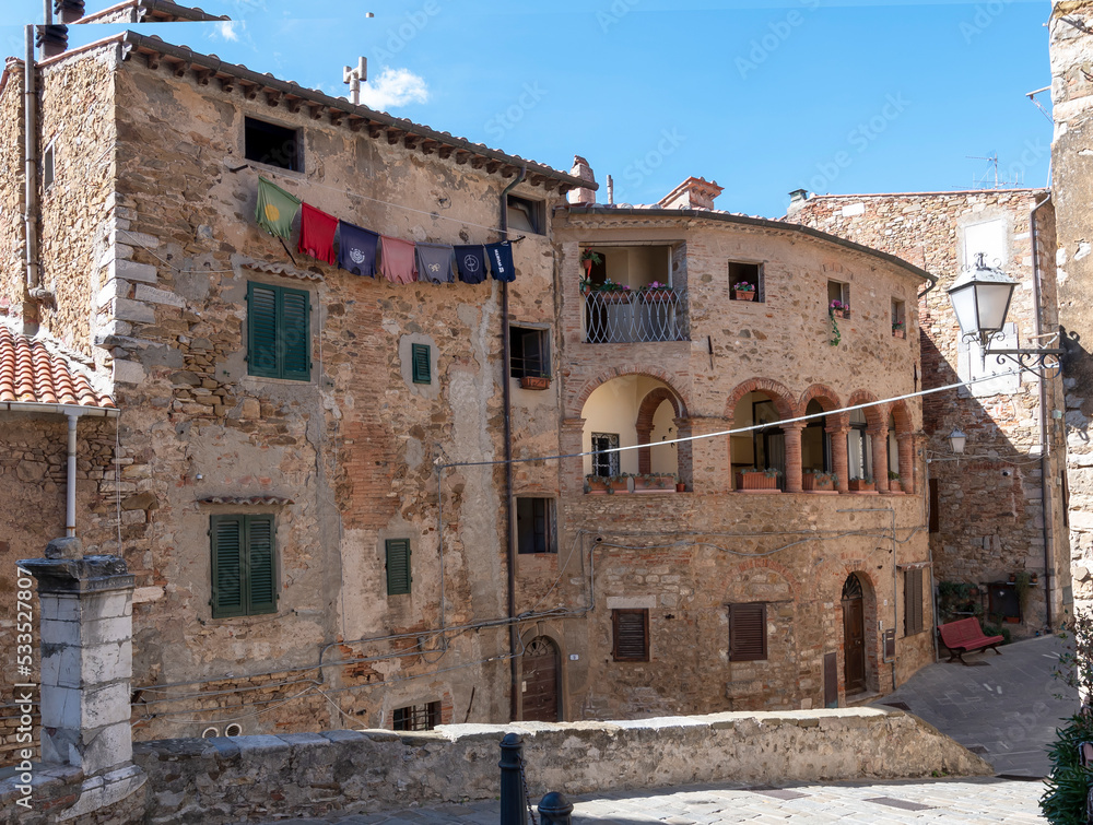 Campiglia Marittima, one of the most beautiful medieval villages in the Maremma, Tuscany, Italy.