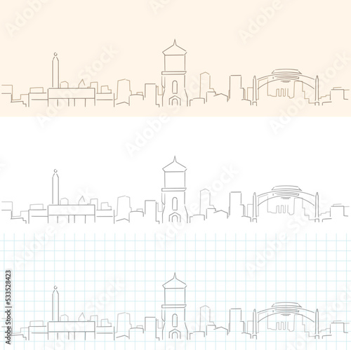 Fresno Hand Drawn Profile Skyline