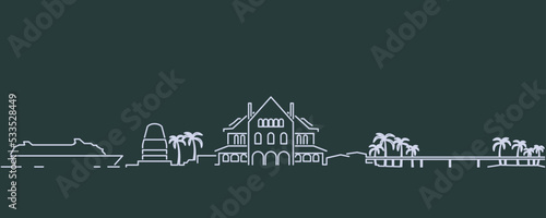 Key West Single Line Skyline Profile
