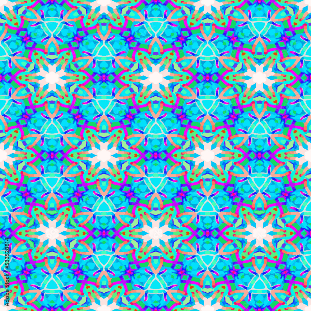Mosaic seamless pattern. Carpet. Interior decor. fabric print. Kaleidoscopic ornament. Mosaic seamless pattern. Carpet. Interior decor. fabric print. Kaleidoscopic ornament.